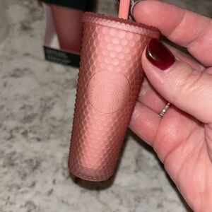 Starbucks keychain studded pink tumbler